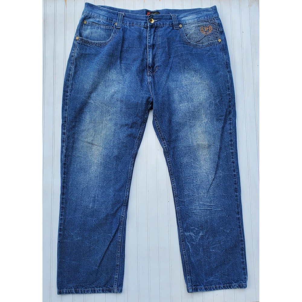 Vintage Phat Farm Phat Classics Baggy Jeans Mens 46x34 Blue Denim Hip Hop 90s